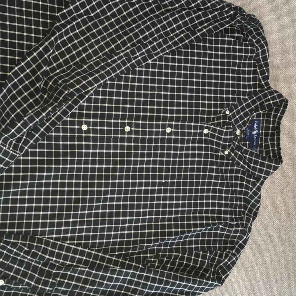 Ralph Lauren Black and White Checkered Shirt XL